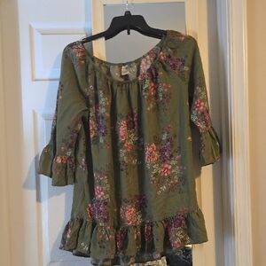 Floral Green Women's Top